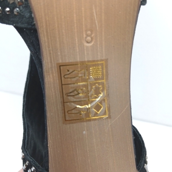 JEFFREY CAMPBELL Rally Black Suede Studded Peep Toe Booties WornButNotWo… - Picture 8 of 16